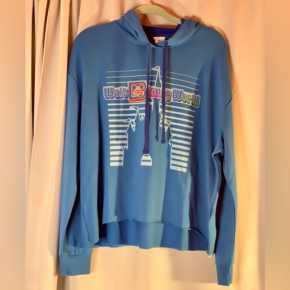 Disney Walt Disney World Retro Castle Graphic Hoodie Blue Purple XL
